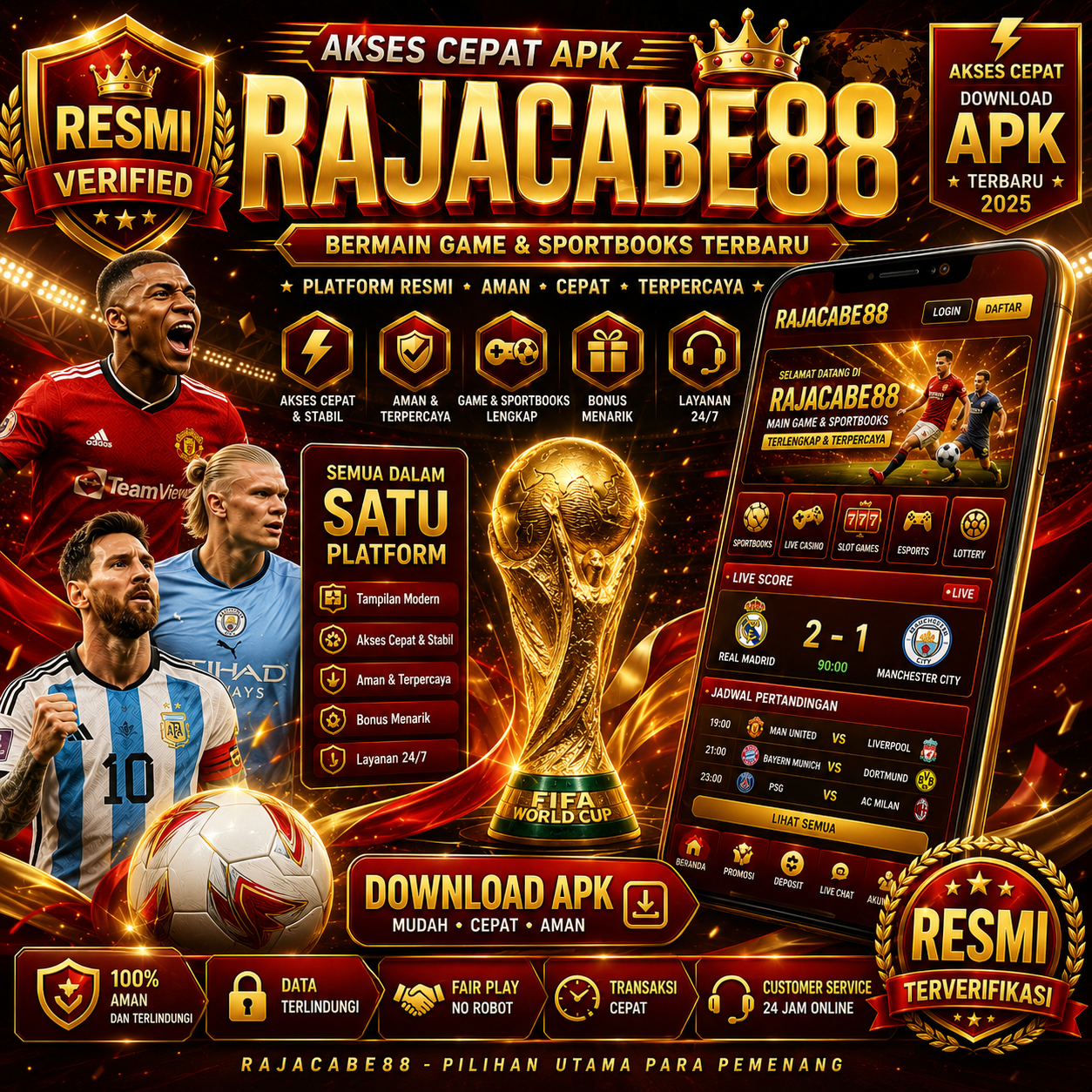 RAJACABE88 : Akses Cepat Apk Bermain Slot & Sportbooks Resmi Terbaru